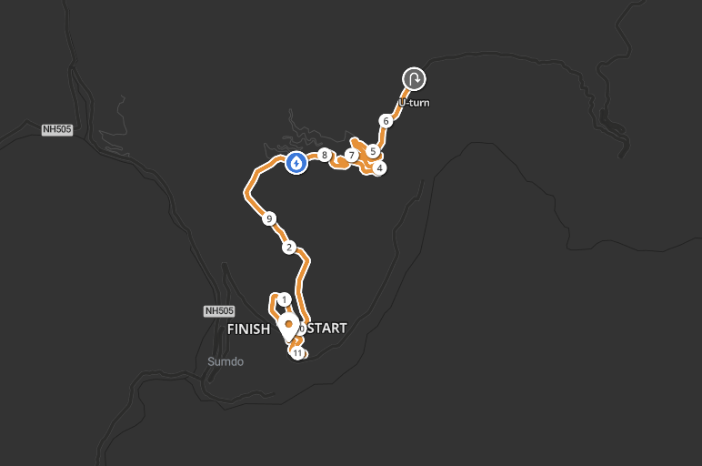 10KM race route - Spiti Marathon